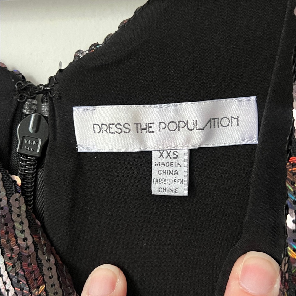 Dress the Population Sequin Fringe Midi Dress Cocktail Party, size xxs ♦️ - Picture 3 of 6